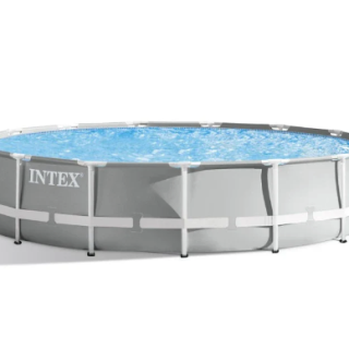 Piscina Estructural Redonda INTEX Prism Frame, 457x107cm, 14.614L. Con Bomba, Escalera y Cobertor