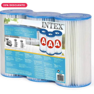 Pack 3 Cartuchos Filtro INTEX Tipo A